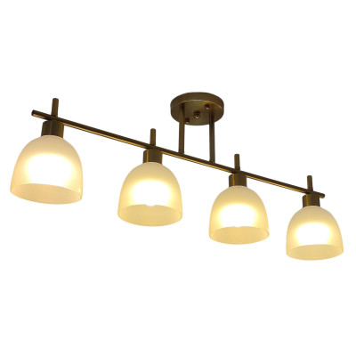 Люстра 4 плафона 79*13*27 см Е14 60Вт 16м2 плафон стекло золото Baizheng