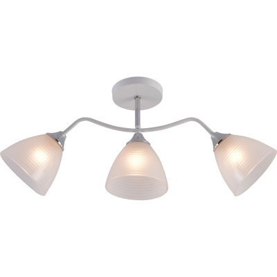 Люстра 3 плафона 62*13,5*27 см Е27 60Вт 12м2 плафон стекло белый хром Baizheng