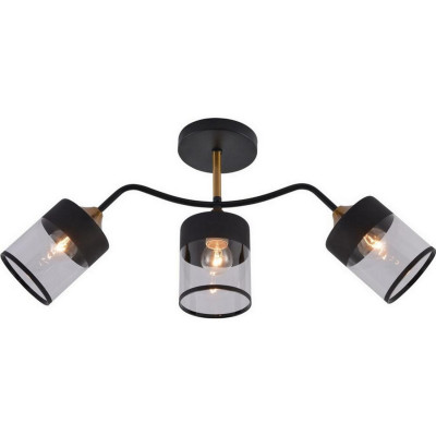 Люстра 3 плафона 62*12*27 см Е27 60Вт 12м2 плафон стекло черный латунь Baizheng