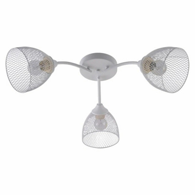 Люстра 3 плафона 59*21 см Е27 60Вт 12м2 плафон металл белый Baizheng