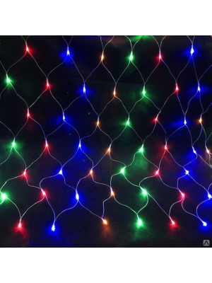 Гирлянда светодиодная  2х1,5 м 192 led 220 В уличная сетка мультиц Мерцание Серпантин