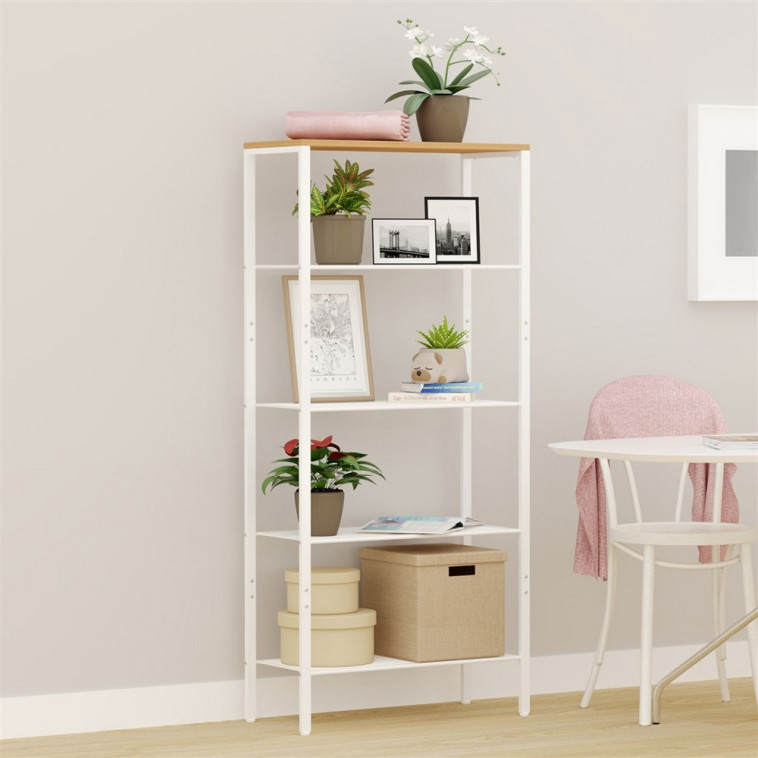 Стеллаж металлический 5-ти ярусный 67х30х114 см белый Торонто 25 ЗМИ