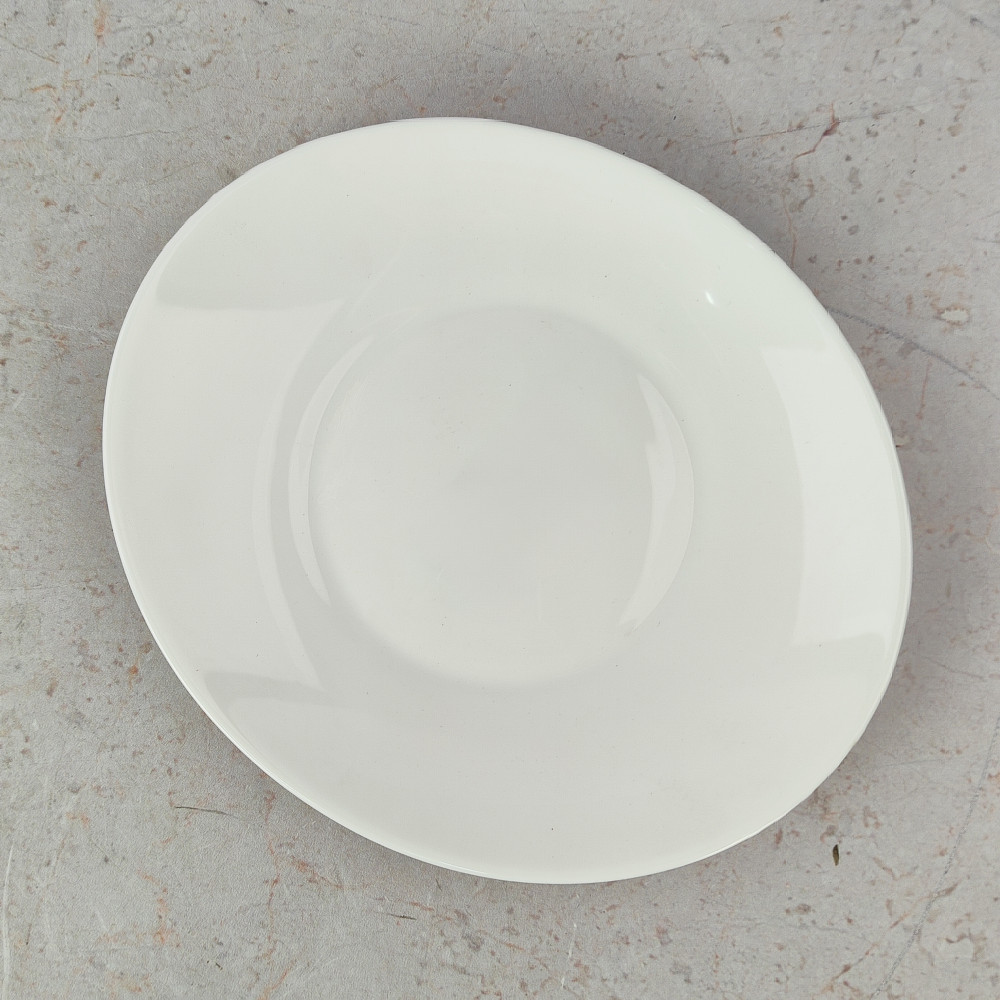 Тарелка стеклокерамическая десертная овальная 22*19 см PO-510 White Parsopal