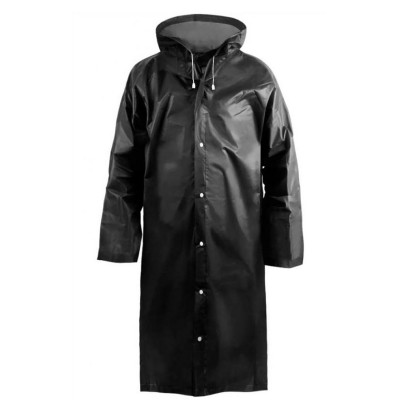 Дождевик-плащ 75х120 см с капюшоном на кнопках черный EVA Komfi