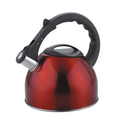 Чайник нерж сталь 2,5 л со свистком индукция красный MAL-042-R Mallony
