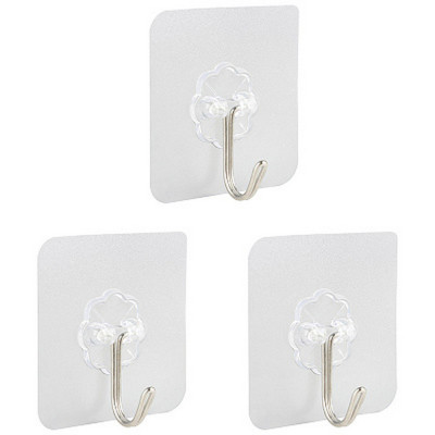 Набор пластиковых крючков 3 шт самоклеящиеся 6х6 см Рыжий кот