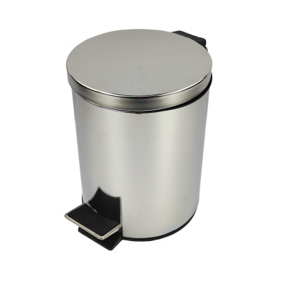 Ведро нерж сталь для мусора 8 л 33х23х33 см круглое с педалью с вкладышем стальной Baizheng Ведро нерж сталь для мусора 8 л 33х23х33 см круглое с педалью с вкладышем стальной Baizheng