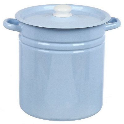 Кастрюля эмалированная 12 л петля цилиндрическая серо-голубой Стальэмаль