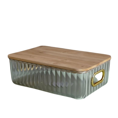 Контейнер пластиковый 363*260*85 мм с крышкой прозрачный Волна Baizheng