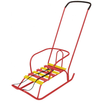 Санки металлические 815х385х395 см до 25 кг с толкателем алый Ветерок-2 Nika