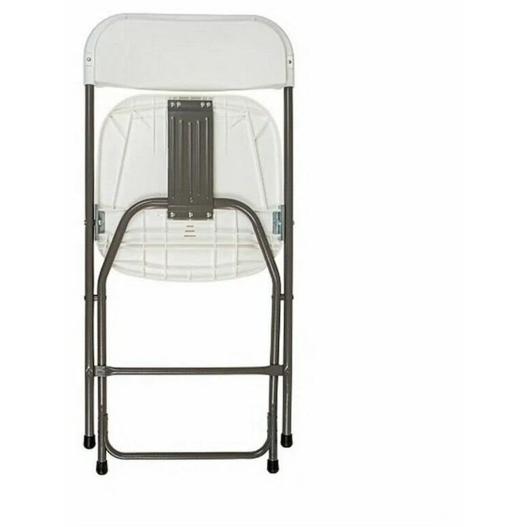 Фотография Стул пластиковый складной 44*44*80 см каркас металл до 120 кг белый Baizheng