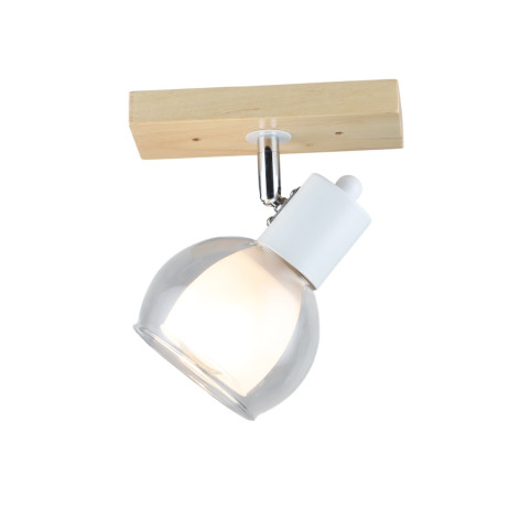 Светильник спот 1 плафон 17*10*17 см Е27 60Вт 4м2 дерево плафон стекло Baizheng