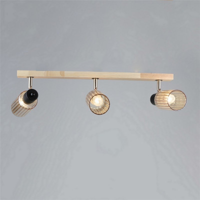 Светильник спот 3 плафона 70*7*18 см Е27 60Вт 12м2 плафон стекло дерево Baizheng Светильник спот 3 плафона 70*7*18 см Е27 60Вт 12м2 плафон стекло дерево Baizheng