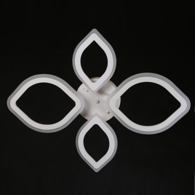 Люстра светодиодная 4 плафона 53*8 см 56Вт 4032LM 15м2 3 цвета пульт белый хром Baizheng