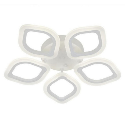 Люстра светодиодная 5 плафонов 53*8 см 70 Вт 5040LM 20м2 3 цвета пульт белый Baizheng