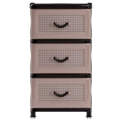 Комод пластиковый 3-х секционный 480х380х740 мм коричневый Альтернатива