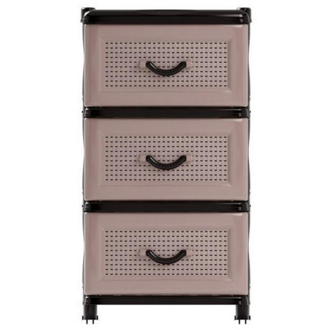 Комод пластиковый 3-х секционный 480х380х740 мм коричневый Альтернатива