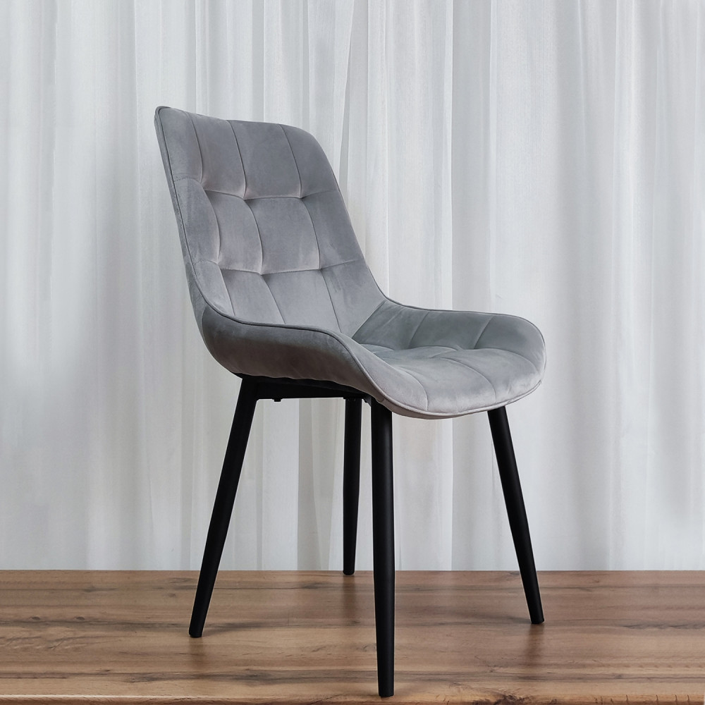 Стул металлический Baizheng 88×40×50 см, текстиль, светло-серый, до 150 кг