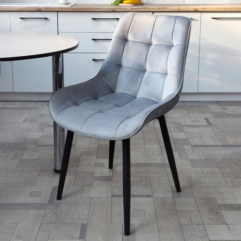 Стул металлический Baizheng 88×40×50 см, текстиль, светло-серый, до 150 кг