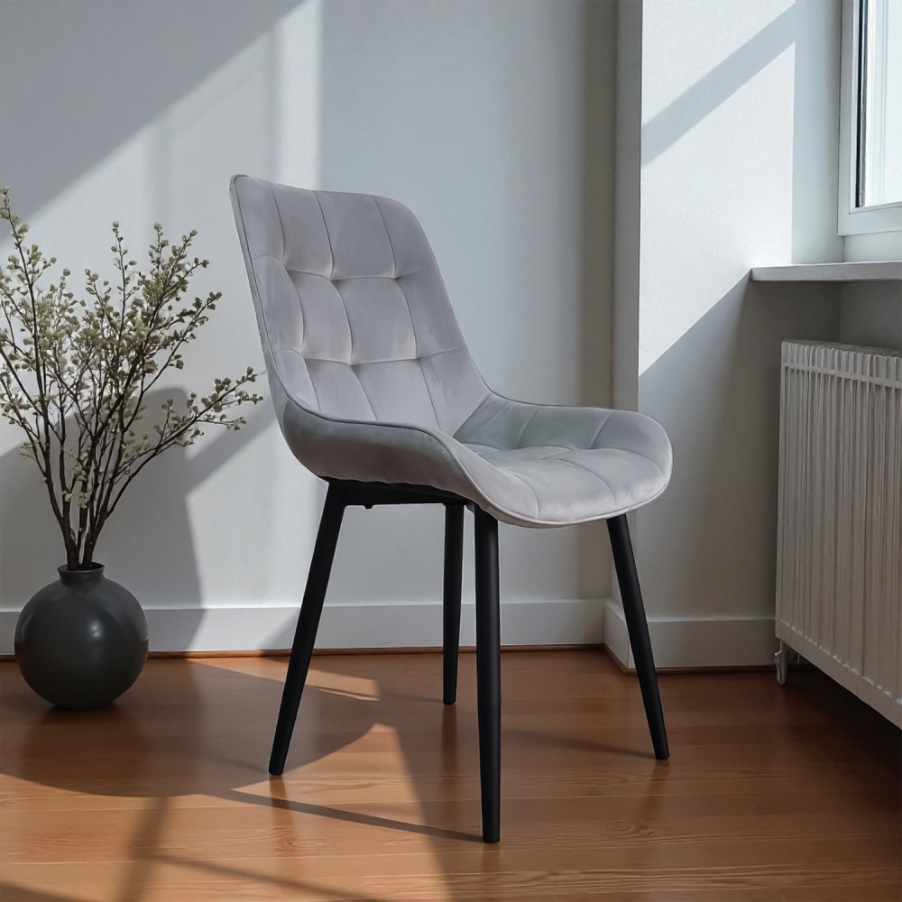 Стул металлический Baizheng 88×40×50 см, текстиль, светло-серый, до 150 кг