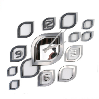 Часы пластиковые настенные 85х85 см самоклеящиеся Фигурные 4 цифры серебро Baizheng Часы пластиковые настенные 85х85 см самоклеящиеся Фигурные 4 цифры серебро Baizheng