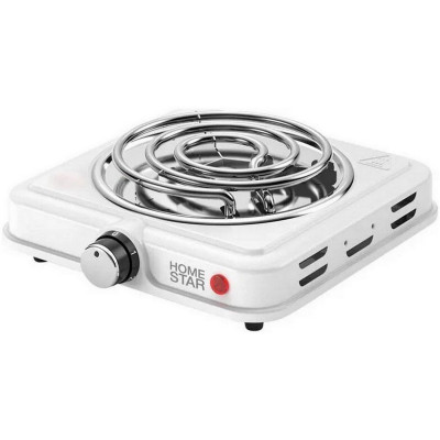 Электроплита одноконфорочная 1 кВт спираль 140 мм белый HS-1107 HomeStar