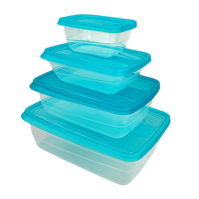 Набор пластиковых контейнеров 4 шт прямоуг бриз 250 мл 500 мл 1000 мл 1750мл Fresco Виолет Набор пластиковых контейнеров 4 шт прямоуг бриз 250 мл 500 мл 1000 мл 1750мл Fresco Виолет