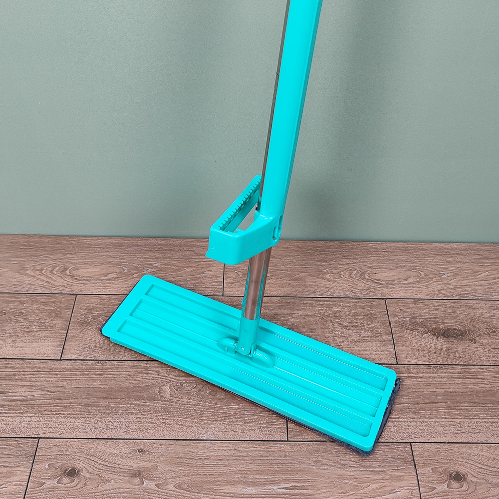 Швабра металлическая 120 см отжим насадка микрофибра 35х12 см Wring Simple Рыжий кот