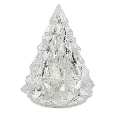 Сувенир новогодний светодиодный 6,5 см белый Кристальная елочка NP-3068 Fex