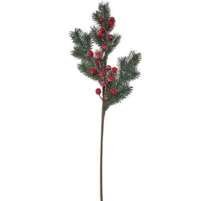 Ветка декоративная 28 см ягоды ассорти NP-2655 Baizheng