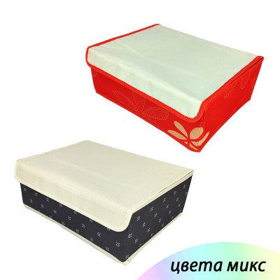 Органайзер текстильный 6 ячеек 32х24х12 см для хранения с крышкой микс BZ-0601 Baizheng