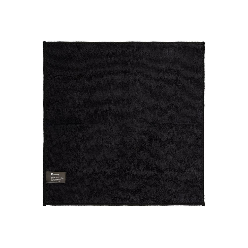 Салфетка микрофибра 3 шт 30*30 см 250 гp/м²  черный Leonord