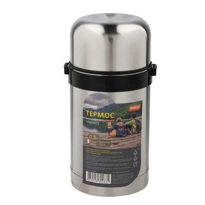 Термос нержавеющая сталь 0,8 л широкое горло колба нержавеющая сталь Valente Mallony