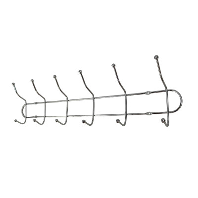 Вешалка металлическая настенная 485*120*50 мм 6 крючков 3,5 мм BZ-485 Baizheng