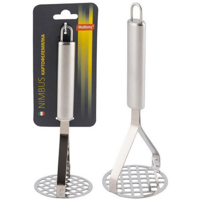 Картофелемялка нержавеющая сталь 26х8,2 см стальная ручка блистер Nimbus Mallony Картофелемялка нержавеющая сталь 26х8,2 см стальная ручка блистер Nimbus Mallony