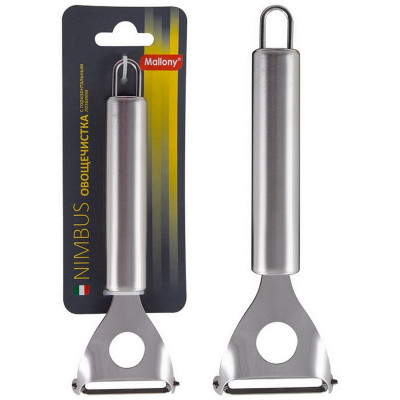 Овощечистка нержавеющая сталь 17,5х5,5 см стальная ручка горизонт лезвие блистер Nimbus Mallony Овощечистка нержавеющая сталь 17,5х5,5 см стальная ручка горизонт лезвие блистер Nimbus Mallony