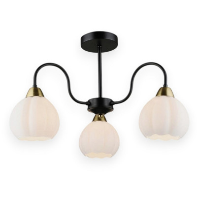 Люстра 3 плафона 57,5*33,5 см Е27 60Вт 12м2 плафон стекло черный Baizheng Люстра 3 плафона 57,5*33,5 см Е27 60Вт 12м2 плафон стекло черный Baizheng