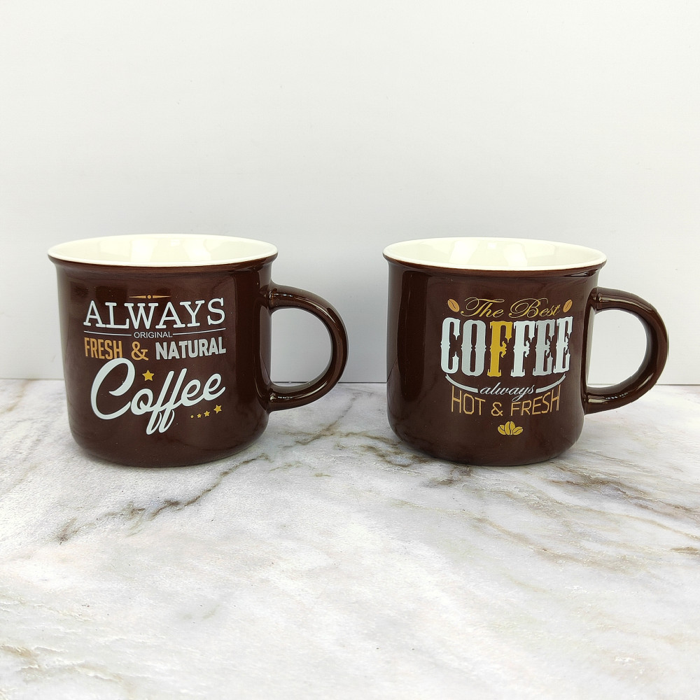 Кружка керамическая 390 мл под упак микс Coffee Baizheng