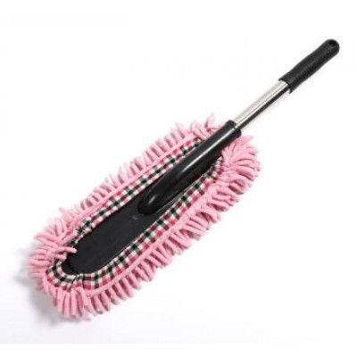 *Щетка для удаления пыли 62*15см микрофибра лапша съемная ручка метал розовый Baizheng