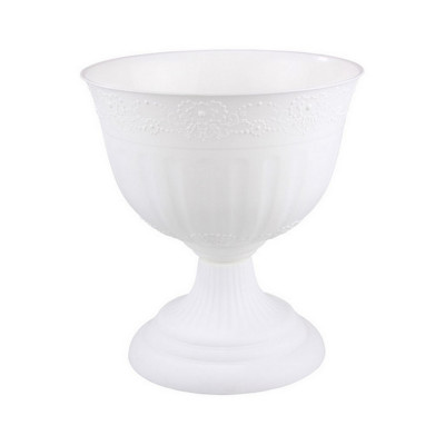 Вазон пластиковый 10 л 33,1х33,1х35,5 см ножка белый Венеция Альтернатива