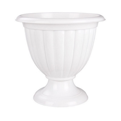 Вазон пластиковый 18 л 41,8*41,8*39,5 см ножка белый Жасмин Альтернатива