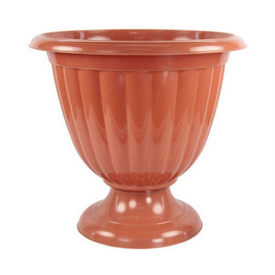 Вазон пластиковый  9 л 32,5х32,5х33,7 см ножка коричневый Жасмин Альтернатива