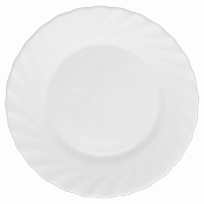 Тарелка стеклокерамическая обеденная 25 см белый PO-780RDP250 White Parsopal