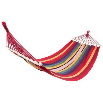 Гамак подвесной 185х80 см нагрузка до 100 кг деревянная планка цвет микс