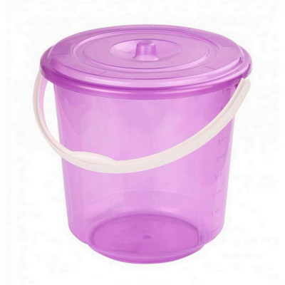 Ведро пластиковое  7 л крышка микс Хозяюшка Альтернатива