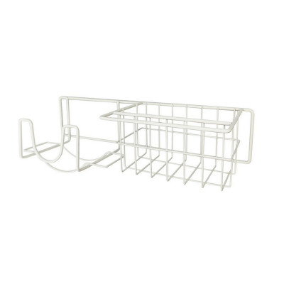 Полка металлическая для ванной 1 ярусная 30.5х10.2х4 см на смеситель белый Baizheng