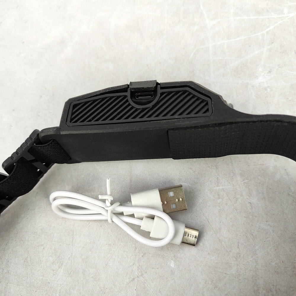 Фонарь налобный  33 см 3 led аккумулятор 4 режима usb Baizheng