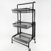 Мини изображение Этажерка металлическая 3-х ярусная 44х30х94.5 см на колесах микс BZ-102-3 Baizheng