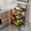 Мини фотография Этажерка металлическая 3-х ярусная 44х30х94.5 см на колесах микс BZ-102-3 Baizheng