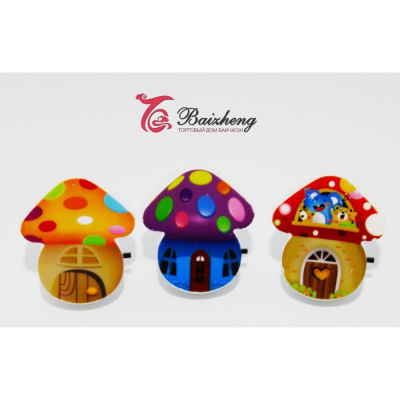 Лампа ночник 8.3*7*5.5 см 0,4 Вт ассорти Гриб Baizheng